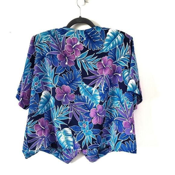 Vintage Floral Short Sleeve Button Down Shirt - Picture 2 of 5